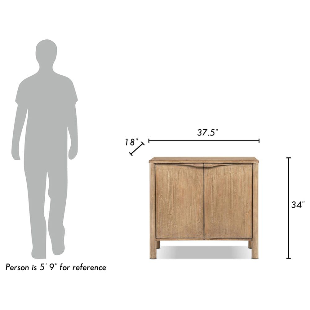 Jennifer Taylor Home Nolan 38" 2-Door Accent Cabinet in Antique Natural Brown, , large
