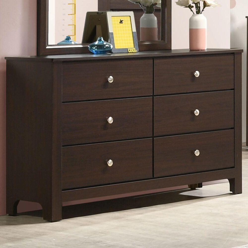 Mayberry Hill Sami 6 Drawer Dresser in Espresso, , large