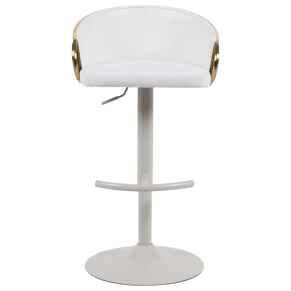 Armen Living Solstice Adjustable Barstool in Ivory, , large