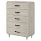 Crown Mark Nyomi 5 Piece Queen Panel Bedroom Set with Two Nightstands in White, , large