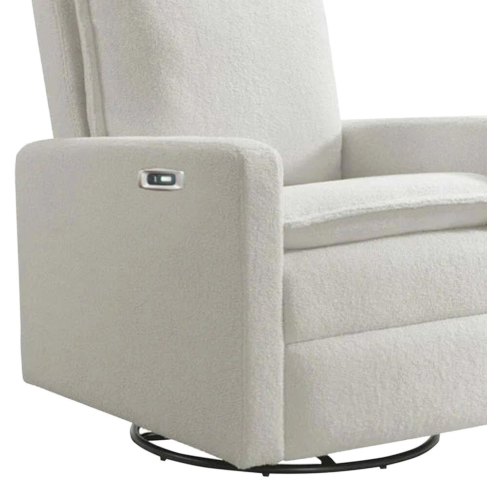 Oxford Baby Uptown Power Swivel Glider Recliner in Boucle White, , large