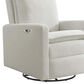 Oxford Baby Uptown Power Swivel Glider Recliner in Boucle White, , large