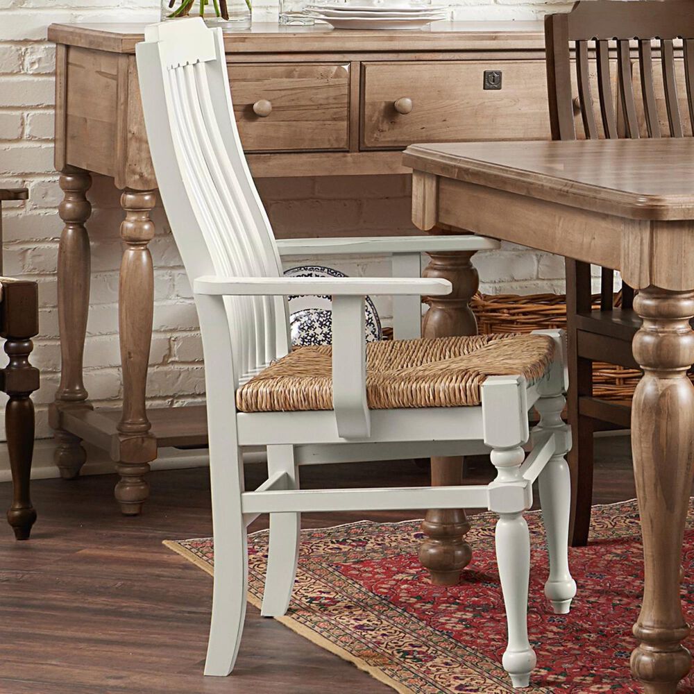 Scotsman Co. American Heirloom Collection by Erin & Ben Napier Laurel Arm Chair with Seagrass Seat in Cream, , large