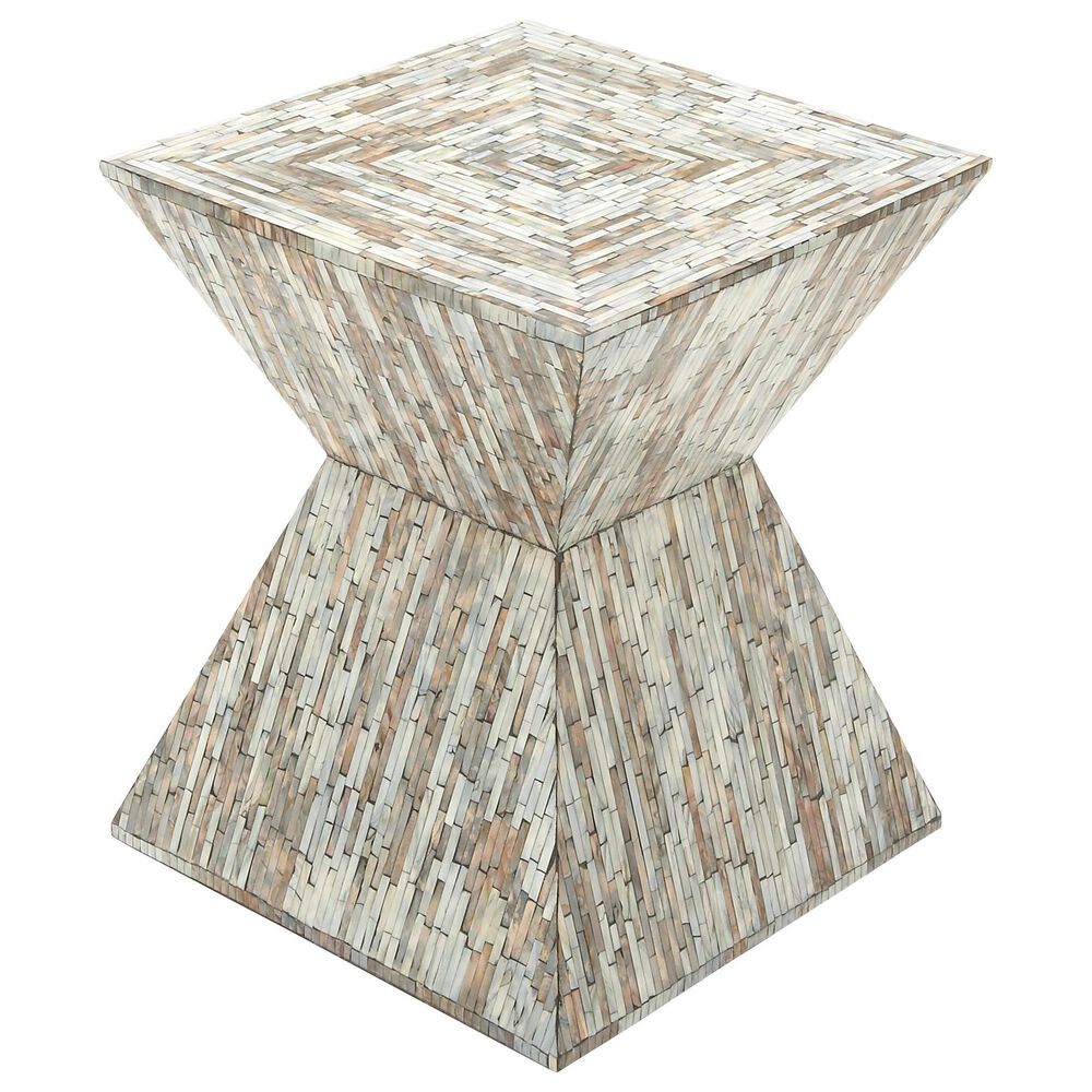Maple and Jade 19" Square Accent Table in Grey, , large