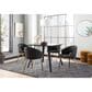 LumiSource Claire Arm Chair with Black Faux Leather Cushion in Gold (Set of 2), , large