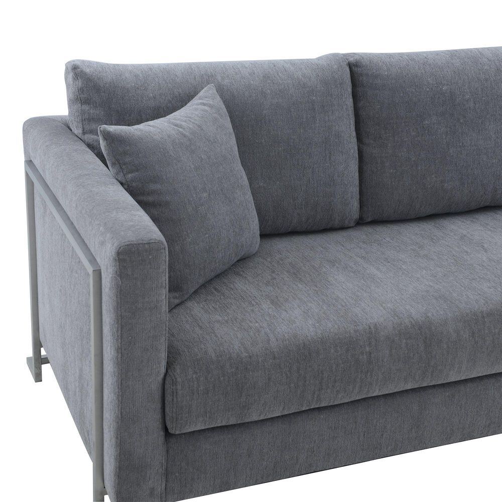 Blue River Heritage 2-Piece Sofa &amp; Chair Set in Gray/Brushed Stainless Steel, , large
