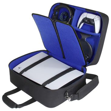 USA Gear S Series Console Carrying Case for PlayStation 5 in Black and Blue, , large
