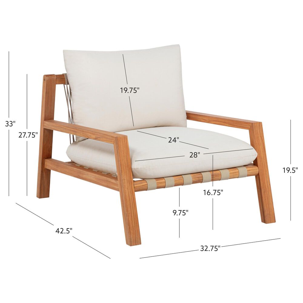 Linon Home Decor Cassius Patio Slanted Back Chair in Off White, , large