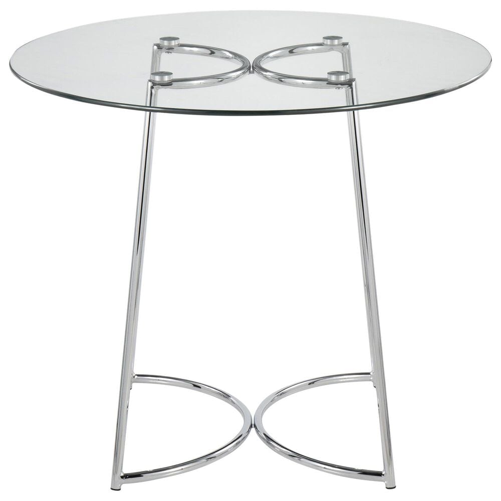LumiSource Cece Dinette Table in Chrome and Clear - Table Only, , large