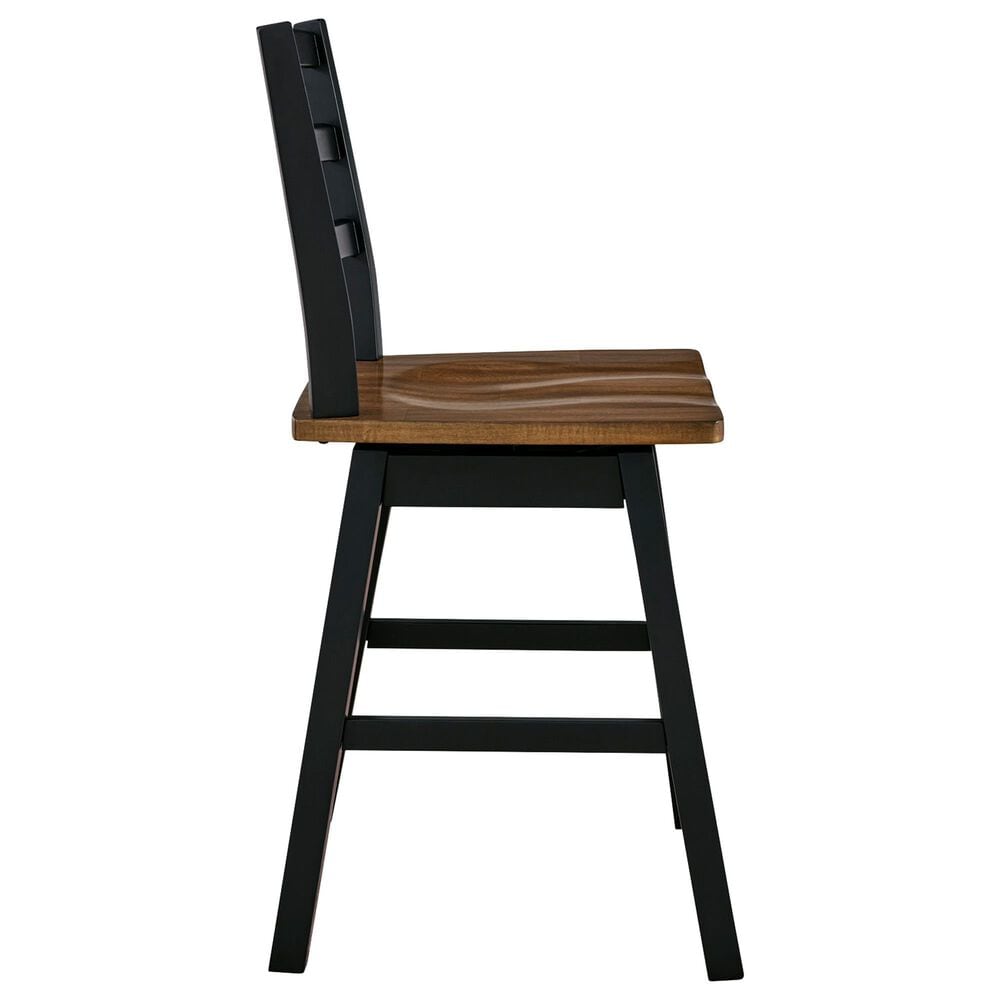 Ashley Wildenauer Swivel Counter Stool in Brown and Black, , large