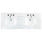James Martin Vanities Athens 60" Double Bathroom Vanity in Glossy White with 3 cm Arctic Fall Solid Surface Top and Rectangular Sinks, , large