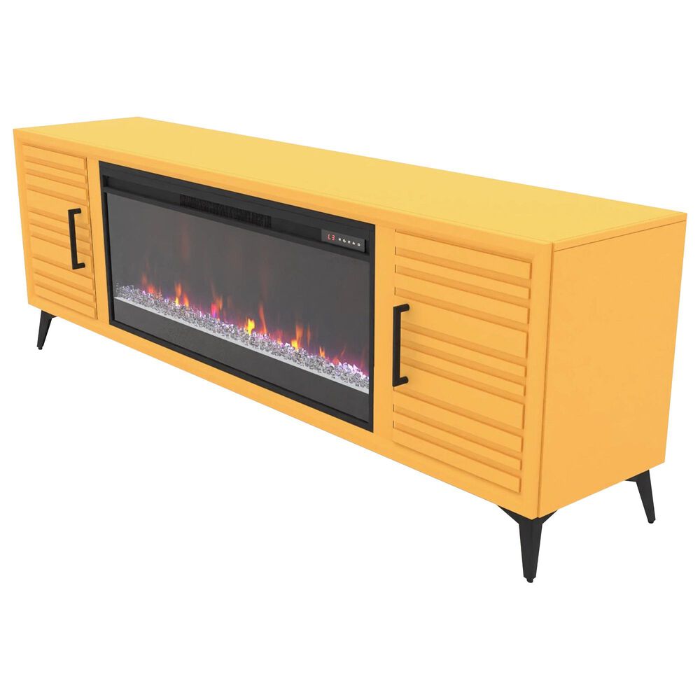 Endress International Malibu 78" Fireplace TV Stand in Lemon, , large