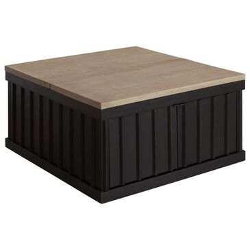 Ashley Rylandyn Lift-Top Coffee Table in Matte Black and Light Brown, , large