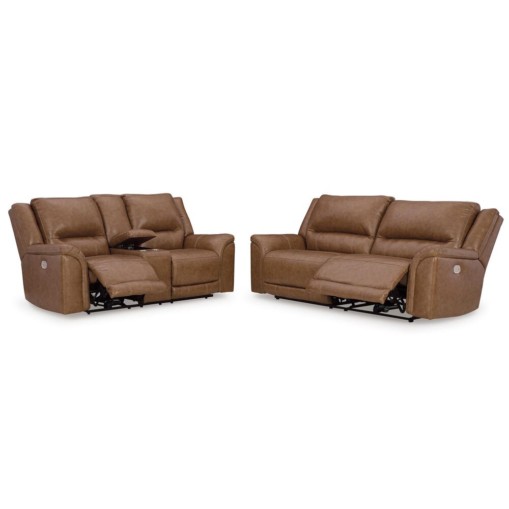 Ashley Trasimeno 2-Piece Power Reclining Living Room Set in Caramel, , large