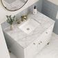 James Martin Vanities Chicago 36" Single Bathroom Vanity in Glossy White with 3 cm Victorian Silver Quartz Top and Rectangular Sink, , large
