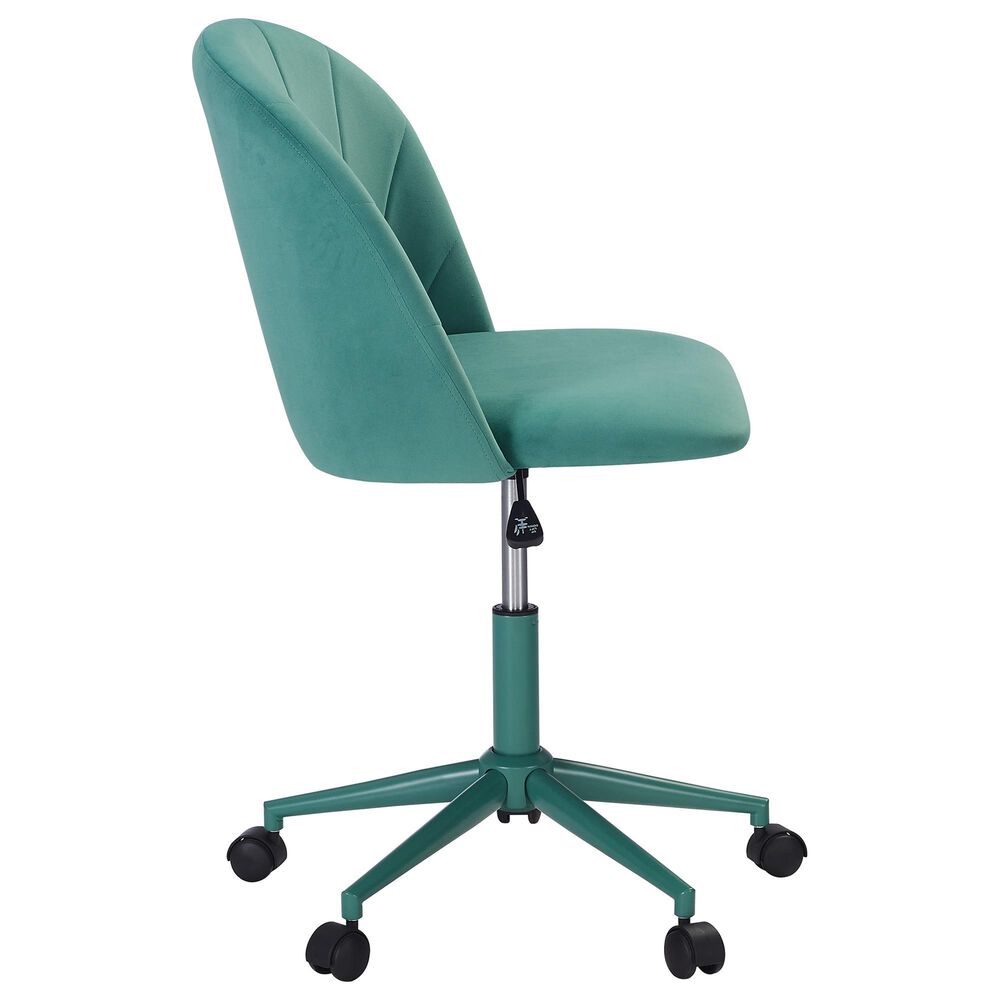 Linon Home Decor Adalynn Swivel Desk Chair in Aqua, , large