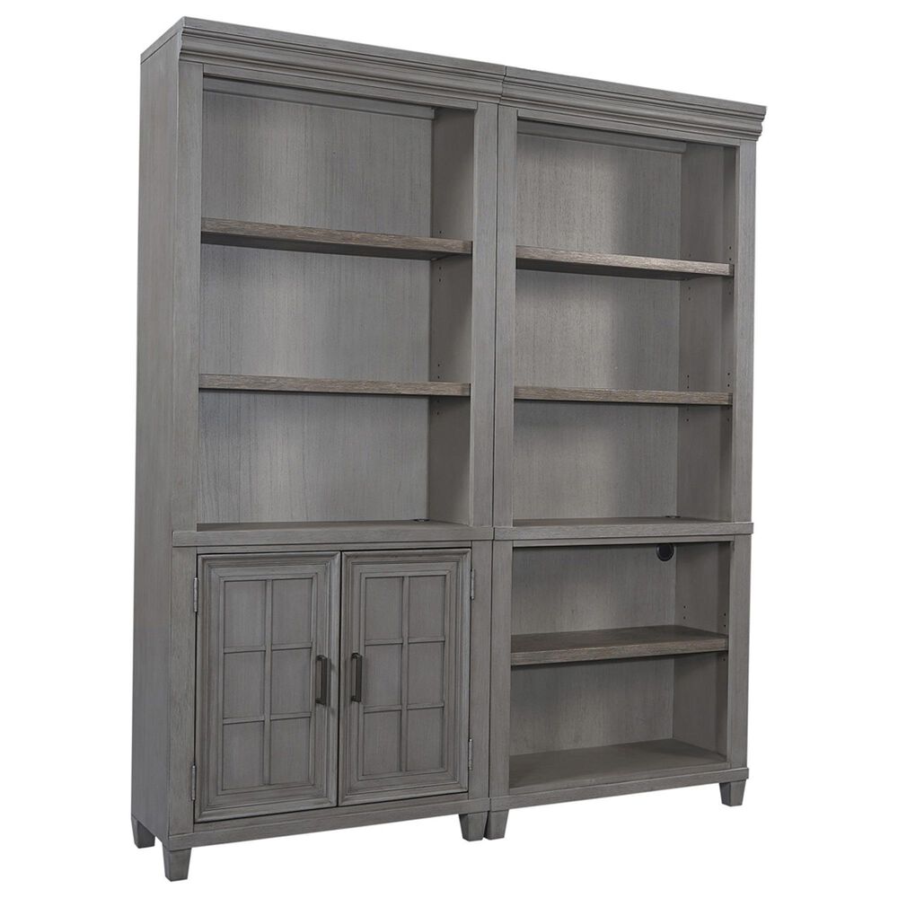 Riva Ridge Caraway Door Bookcase in Aged Slate, , large
