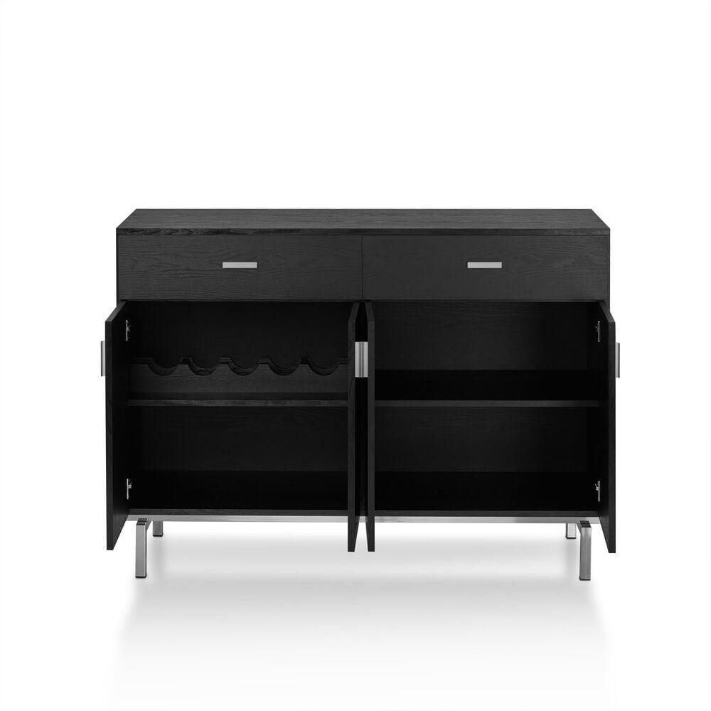 Furniture of America Belcher Buffet in Black and Silver, , large
