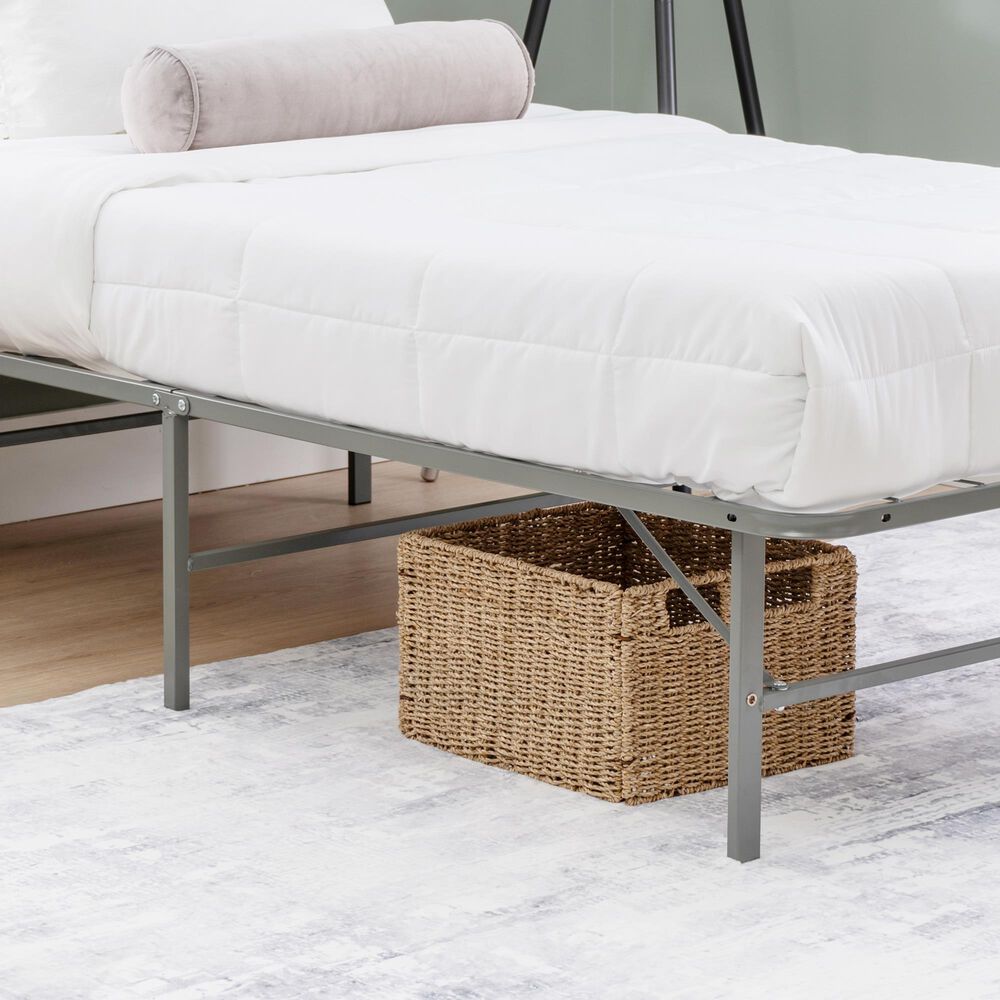 Linon Home Decor Franson Twin Folding Platform Bed Frame in Dark Pewter, , large