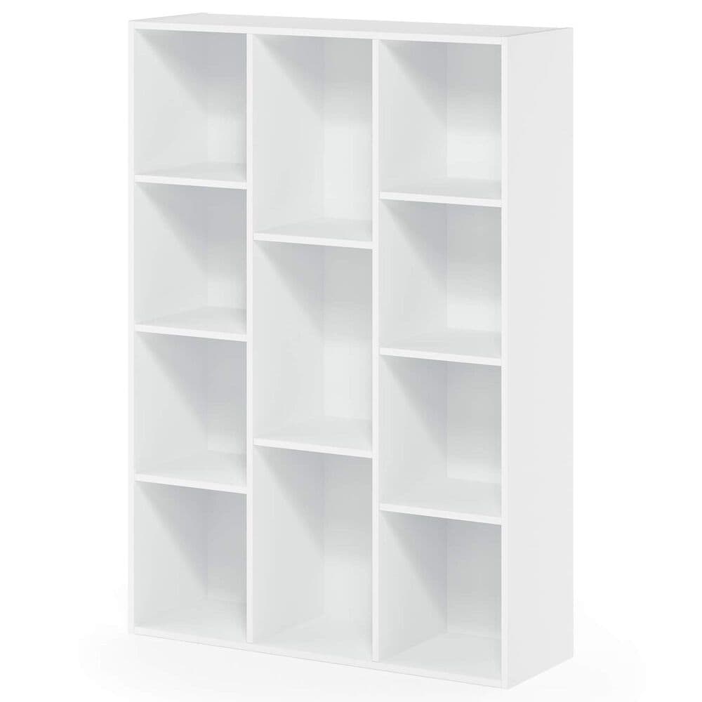 HOMLUX 11-Cube Reversible Open Shelf Bookshelf in White, , large