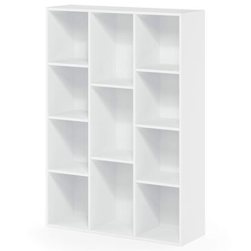 HOMLUX 11-Cube Reversible Open Shelf Bookshelf in White, , large