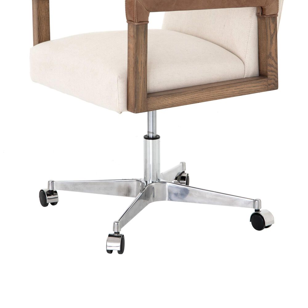 Four Hands Reuben Desk Chair in Lamont Nettlewood and Stainless Steel, , large