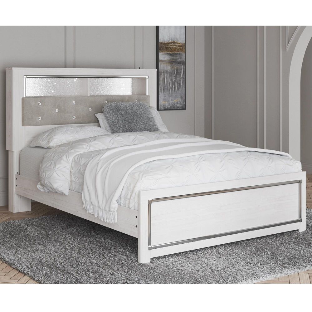 Ashley Altyra Queen Panel Bookcase Bed in White, , large