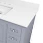 Lexora Home Dukes 48" Single Bathroom Vanity in Dark Grey with 2 cm White Quartz Top and Rectangular Sink, , large