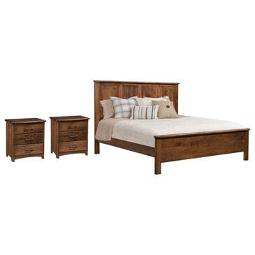 Briarwood Mission Impossible California King Panel Bed with Two Nightstands in Dark Roast, , large
