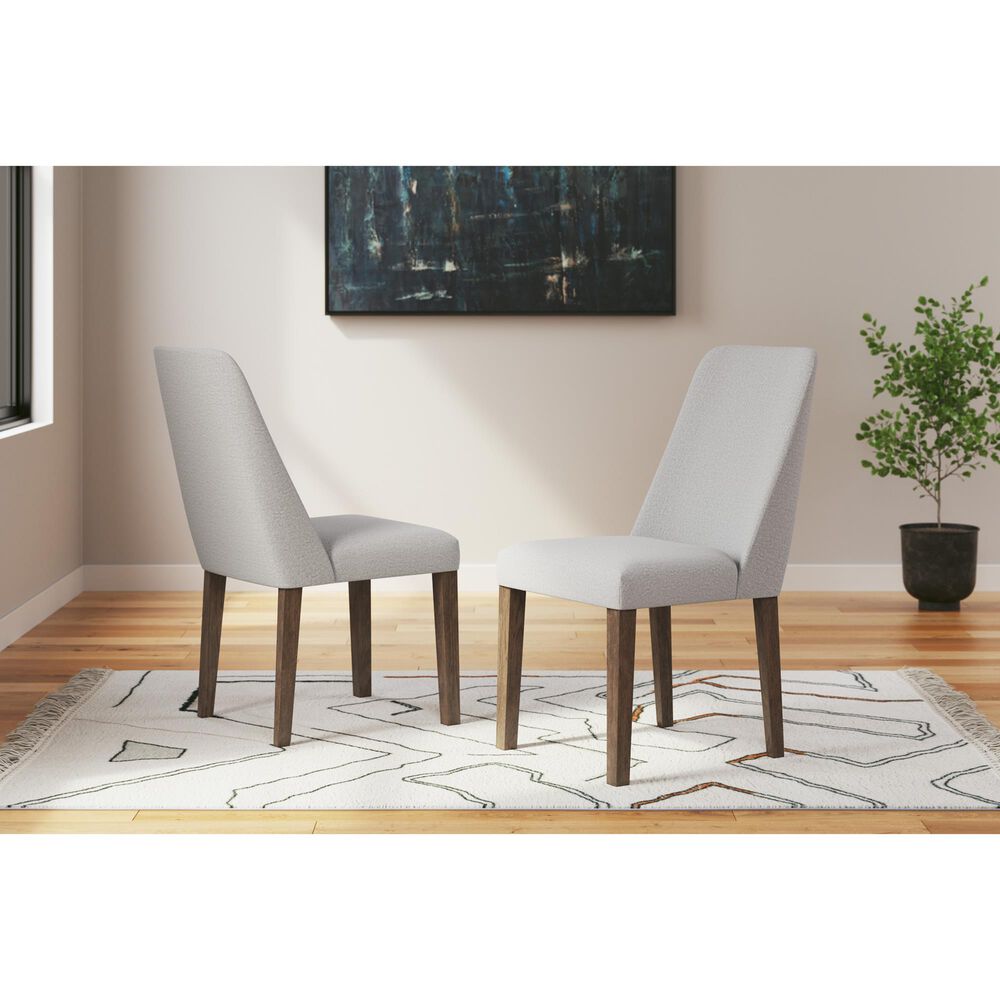 Ashley Lyncott Dining Chair with Gray Cushion in Medium Brown, , large
