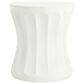 Hearth and Haven Outdoor Round Side Table with Cylindrical Shape and Cinched Waist in Antique White, , large