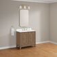37B Kinsale 36" Single Bathroom Vanity Cabinet in Walnut Drift with White Composite Stone Top and Backsplash, , large