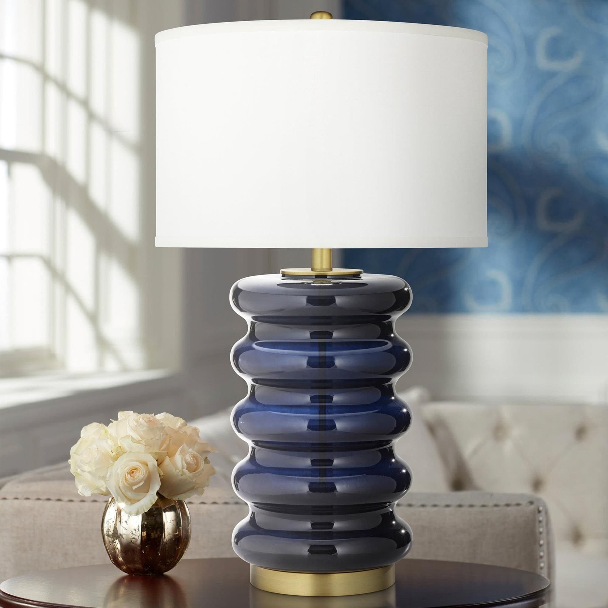 Large navy lamp cheap