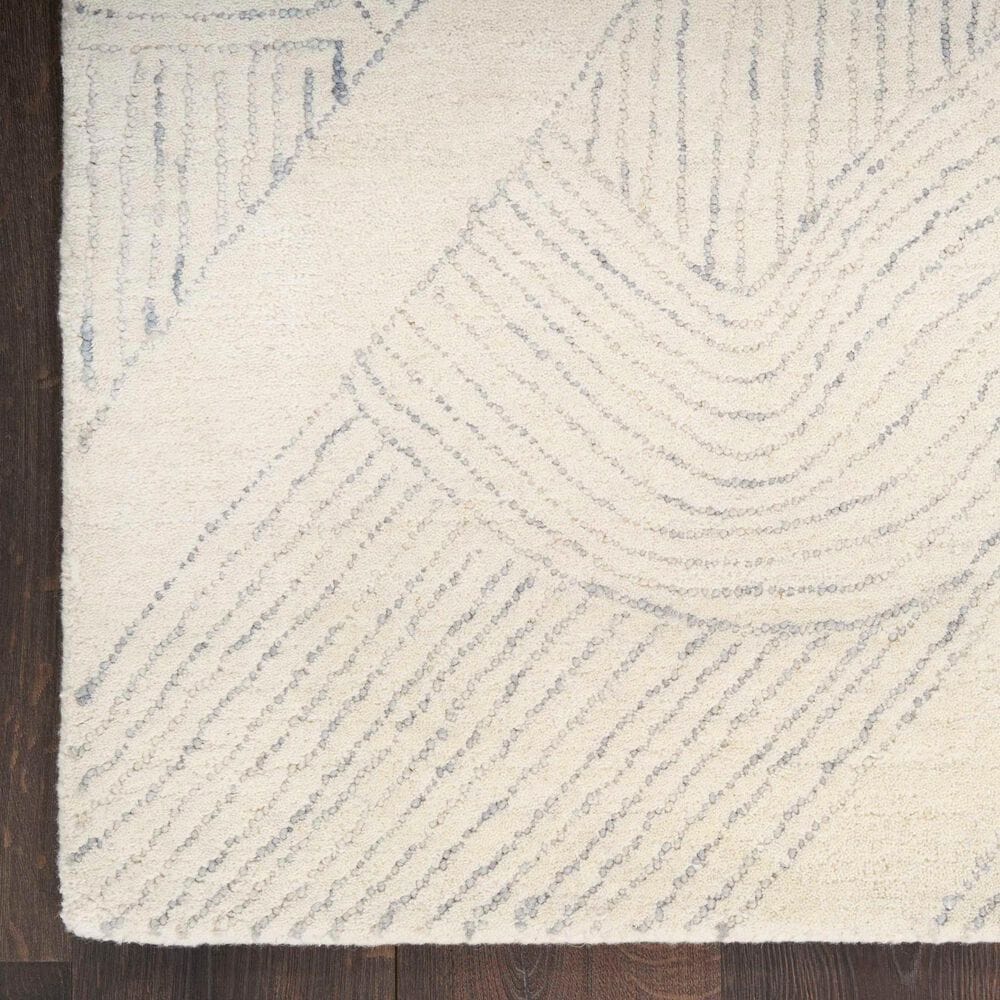 Nourison Pure Patterns Ivory and Grey 5&#39;3&quot; x 7&#39;3&quot; Area Rug, , large