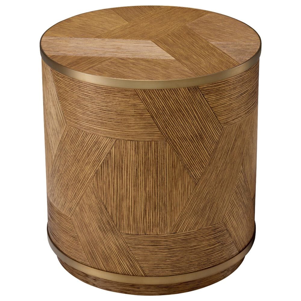 Eichholtz Velutto Side Table in Caramel and Brushed Brass, , large