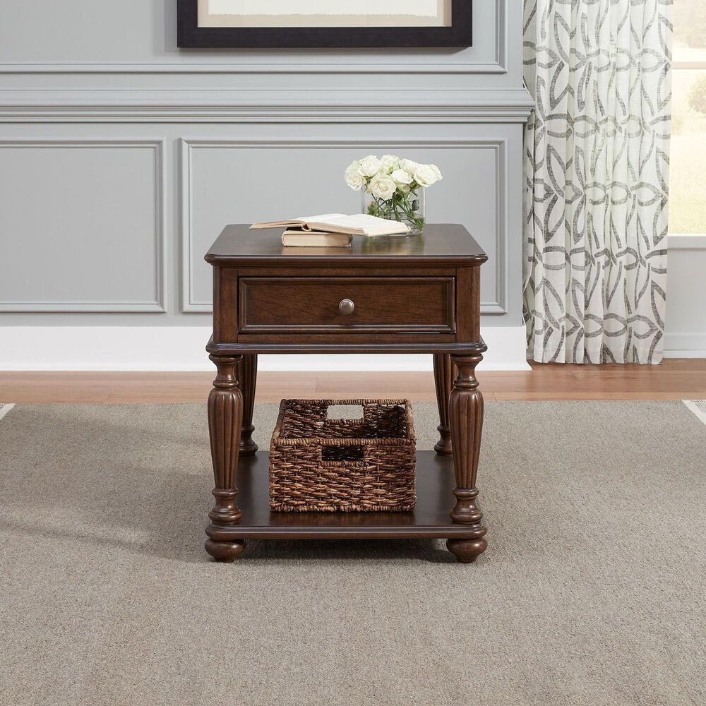 Belle Furnishings Allington 1-Drawer End Table in Satin Sienna, , large