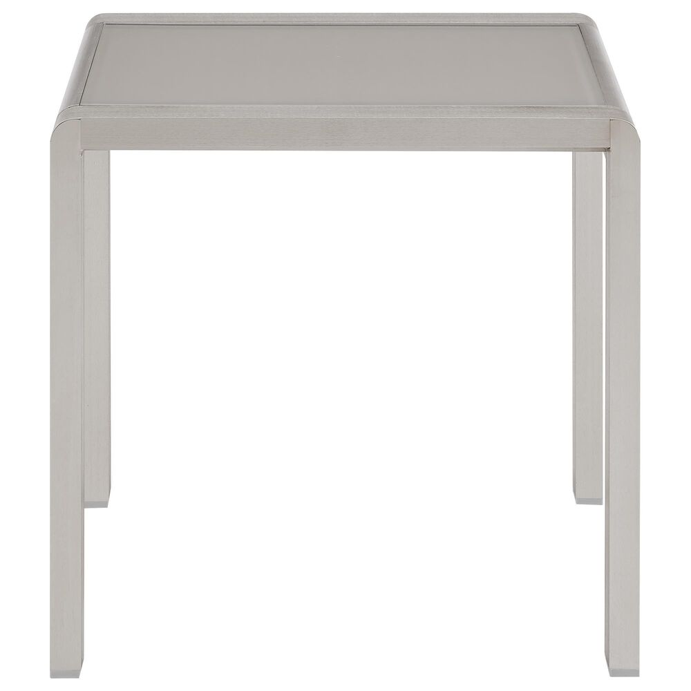 Linon Home Decor Karah Outdoor Anodized Side Table in Grey, , large