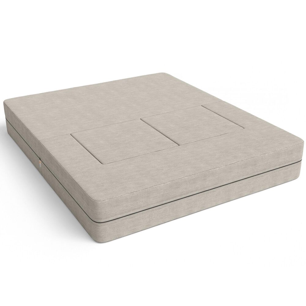 Jaxx Zipline Convertible Queen Sleeper Loveseat &amp; Ottomans in Pewter Velvet, , large