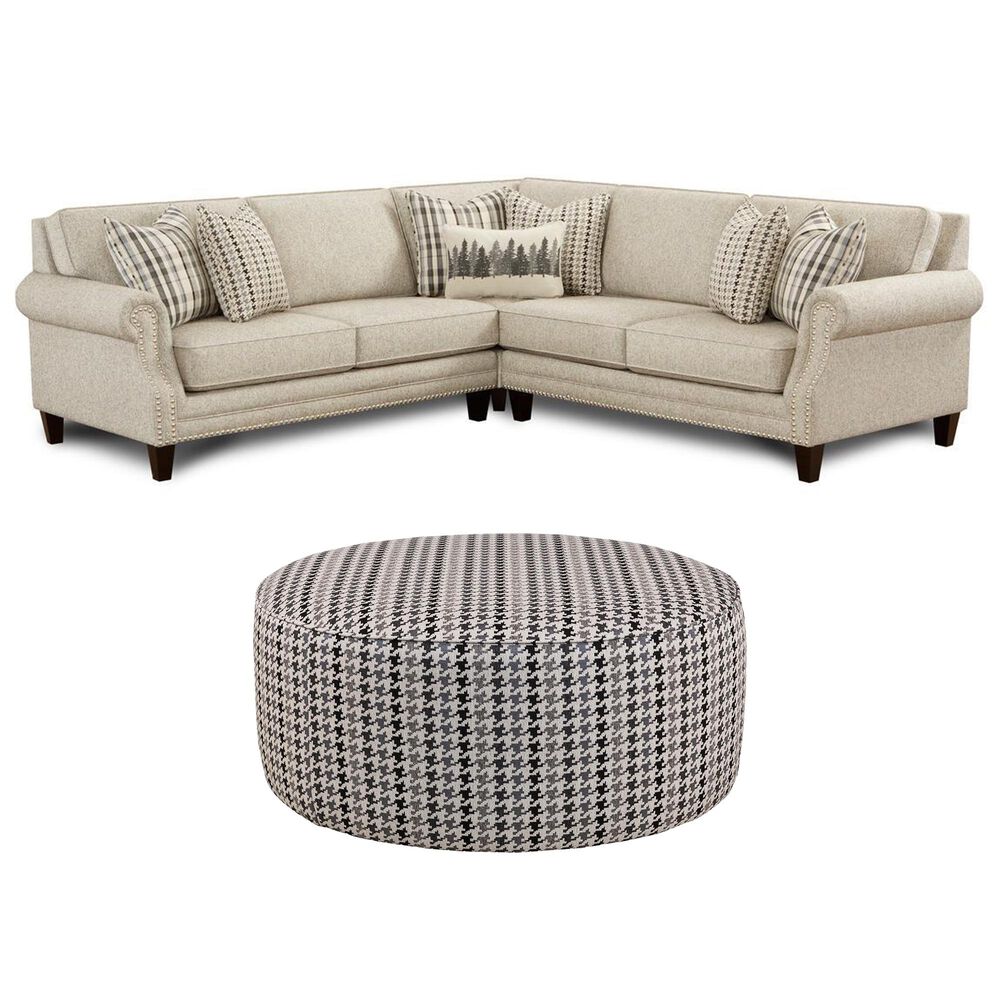 Xenia 3-Piece Sectional with Ottoman in Paperchase Berber, , large