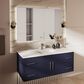 Lexora Home Geneva 48" Single Bathroom Vanity in Navy Blue with 2 cm White Quartz Top and Rectangular Sink, , large