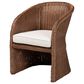 Baxton Studio Memphis Arm Chair with Peanut Brown Rattan in White, , large
