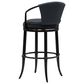 Armen Living Otis Bar Height Stool with Night Life Blue Upholstery in Dark Brown, , large