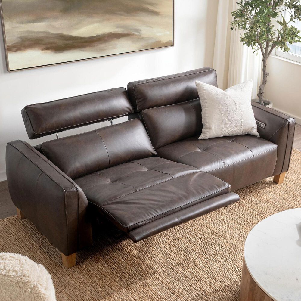 Classic Home Conway Right Arm Facing Power Recliner Chair in Brown, , large