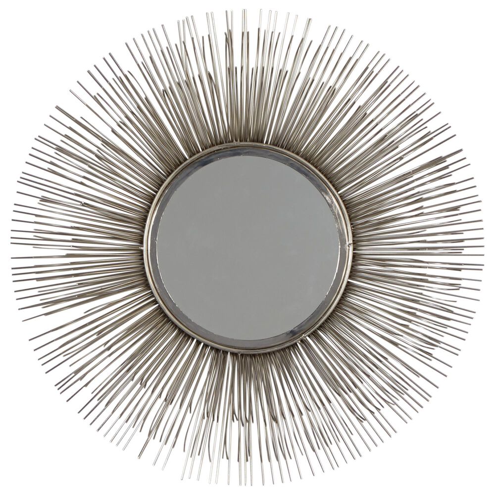 Maple and Jade 29&quot; Round Wall Mirror in Distressed Silver, , large