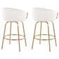 LumiSource Claire Swivel Counter Stool with Cream Velvet Upholstery in Gold (Set of 2), , large