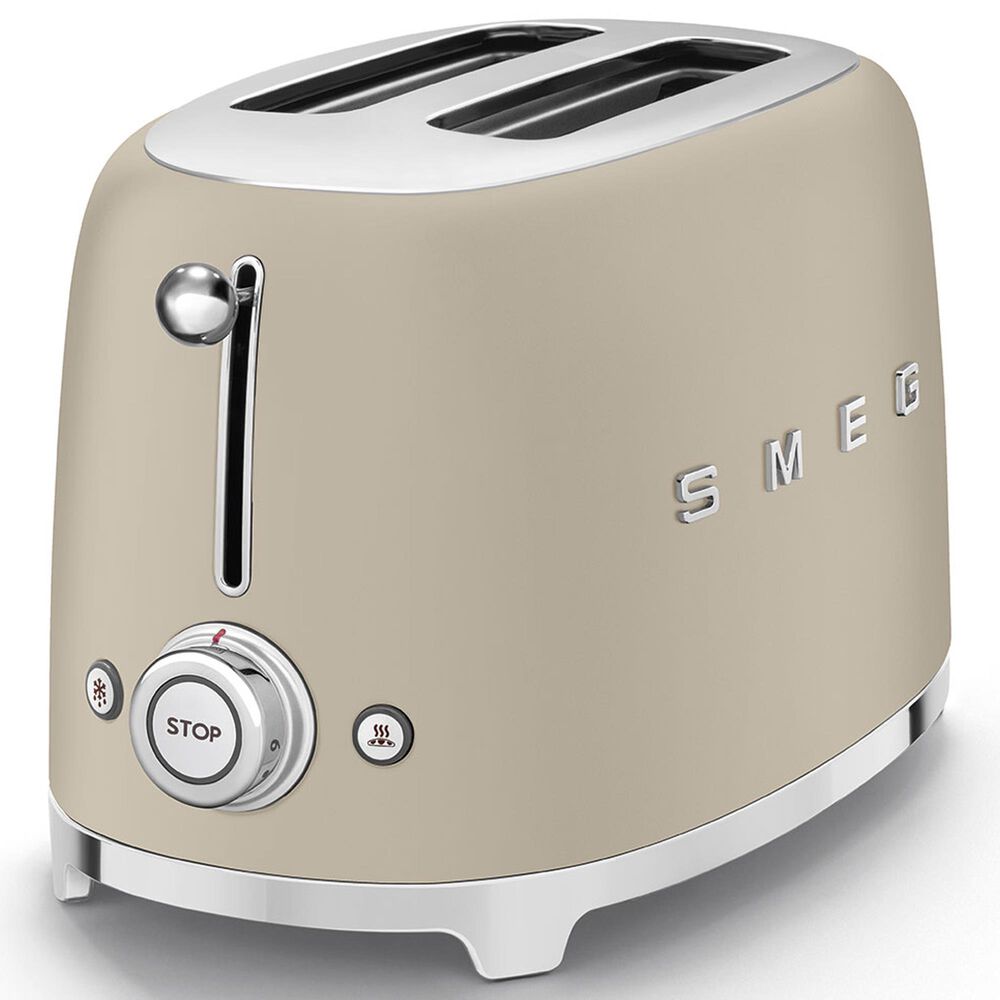 SMEG Retro-Style 2-Slice Toaster in Matte Moonlight and Polished Chrome, , large