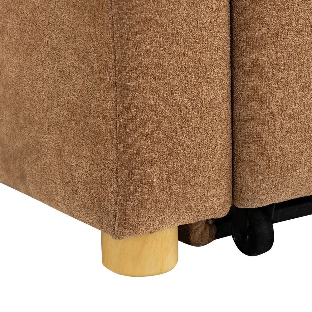 Lifestyle Solutions Tyler Convertible Sleeper Sofa in Rust, , large