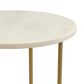 Crestview Collection Pembroke Round End Table in White Marble and Brass, , large