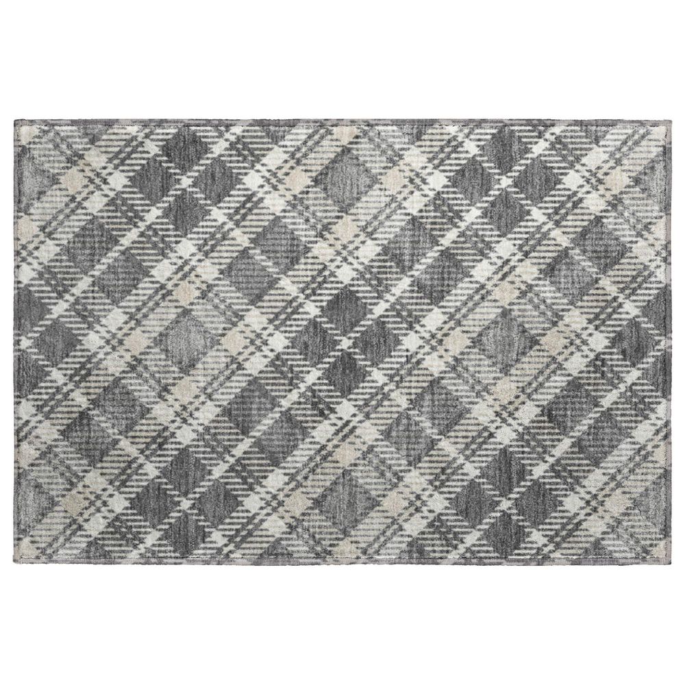 Dalyn Rug Company Soft Essentials Plaid Gray 1"8" x 2"6" Indoor/Outdoor Area Rug, , large