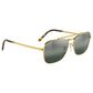 Ray-Ban New Caravan Sunglasses with Silver and Blue Lenses in Polished Gold, , large